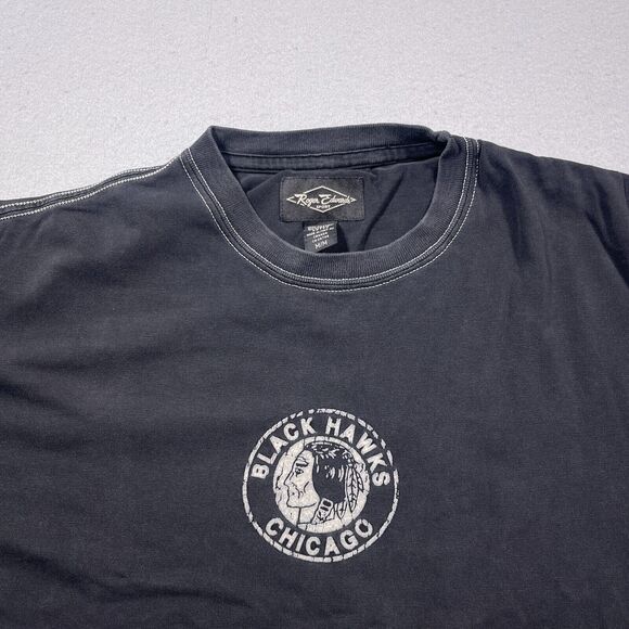 VTG Chicago Blackhawks Roger Edwards Shirt Men M Pullover‎ NHL 90s Long Sleeve - Picture 3 of 12
